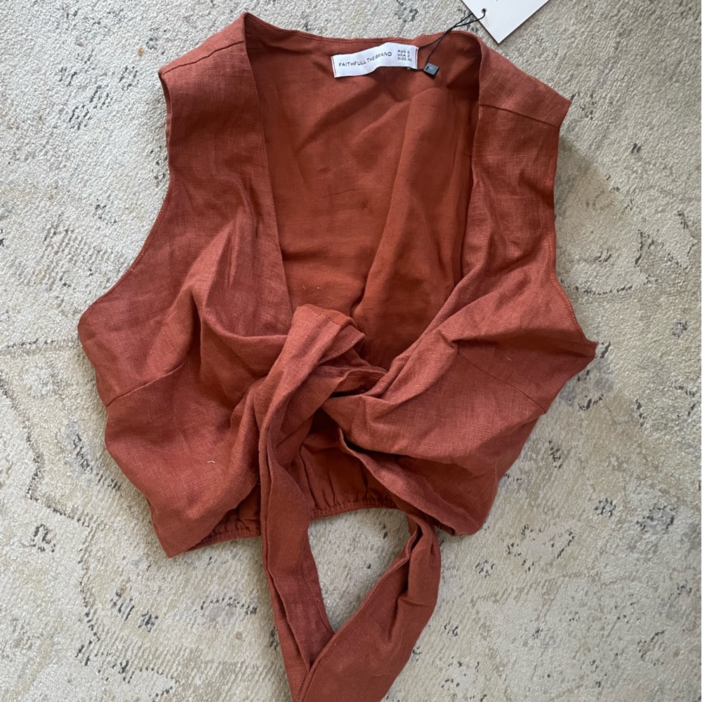 Faithfull The Brand Dailaia Tie Front Top